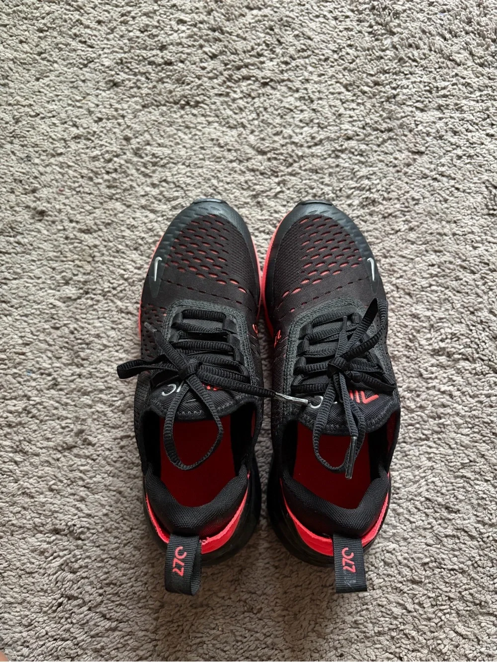 Nike Air Max 270 Black & Red Athletic Sneakers